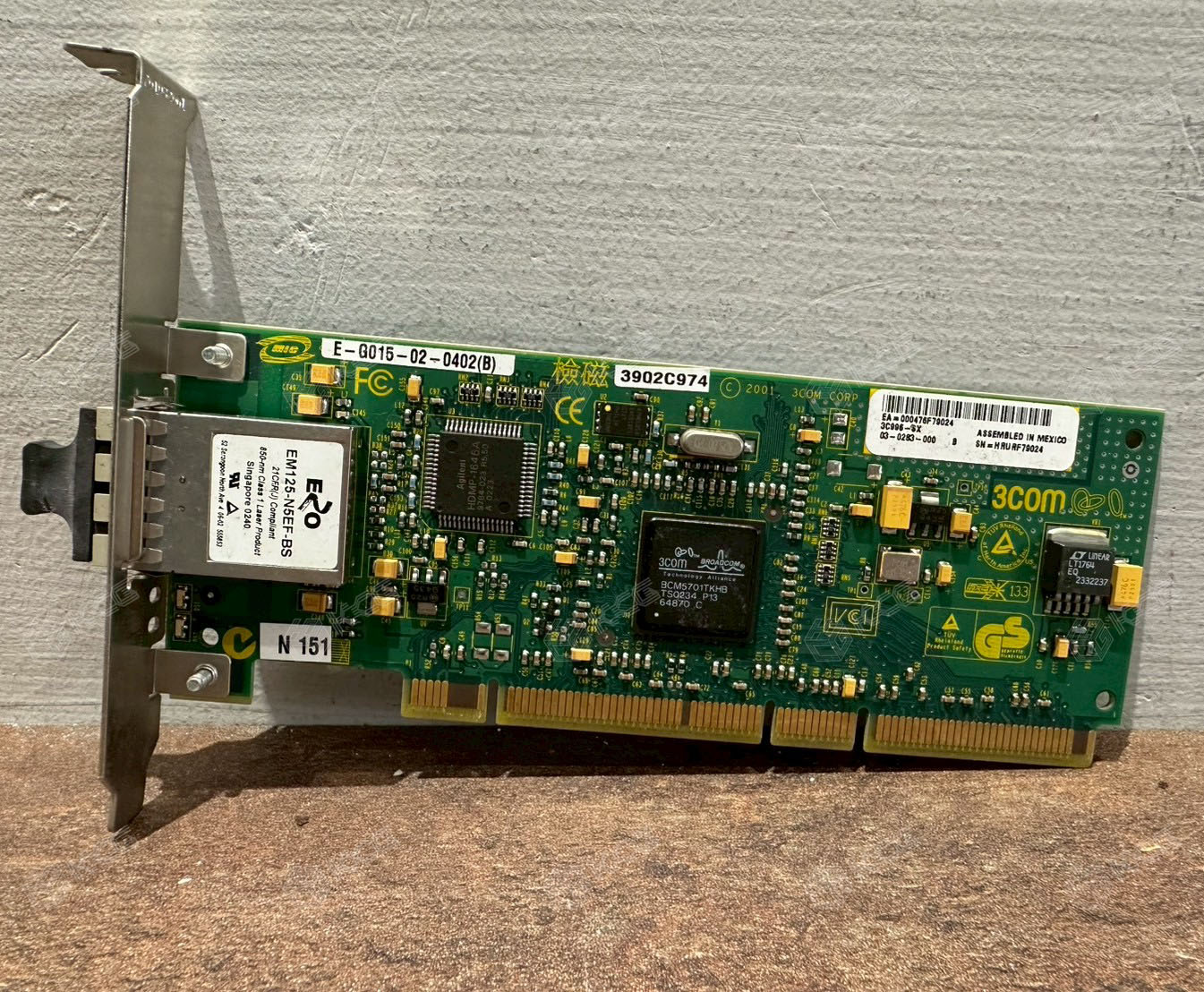 3COM<br/>E-G015-02-0402(B)<br/>03-0283-000